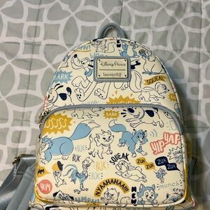 Loungefly Cream and Blue Cartoon Backpack